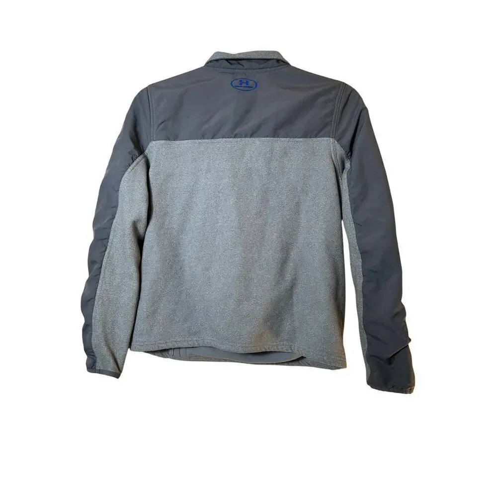 UNDER ARMOUR Unisex Youth Gray Fleece Quarter Zip Jacket / Size: Youth Large